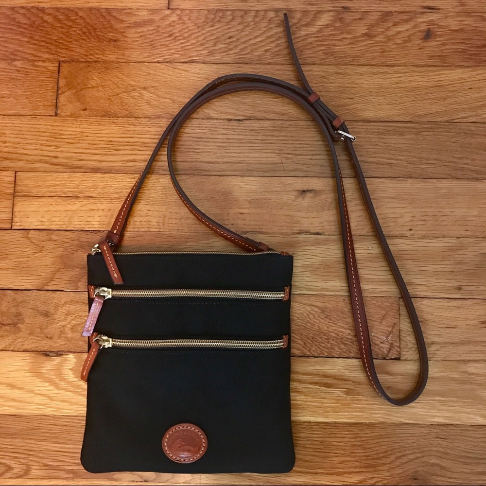 Triple Zip Black Crossbody by Dooney & Bourke